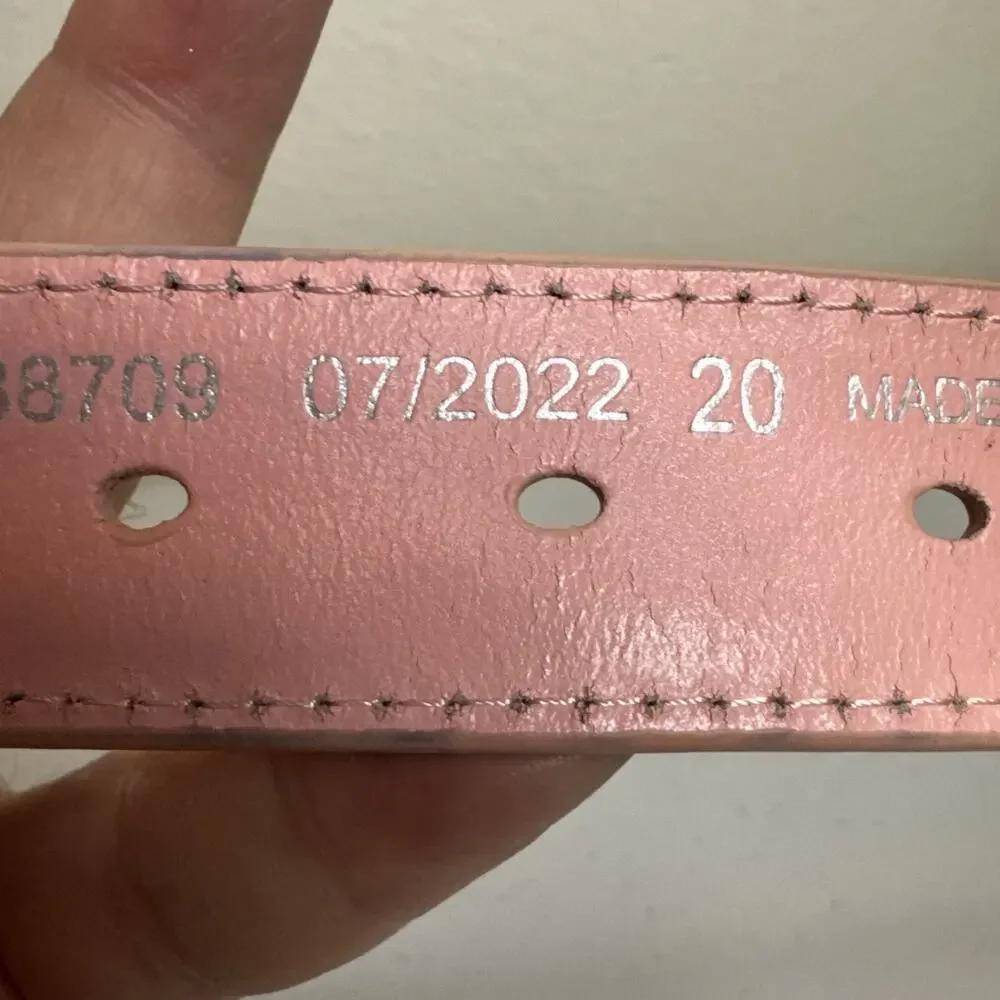 Nocona Belt Girls Mauve/Pink Horse Riding Buckle Western Cowgirl Leather Read